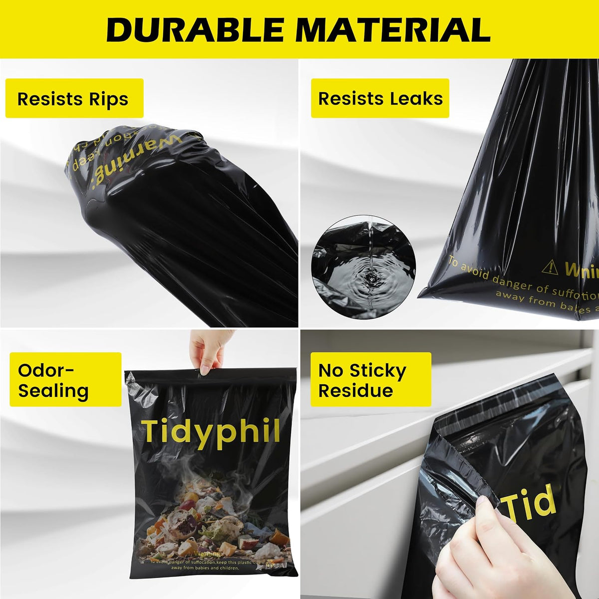 50 PCS Disposable Hanging Car Garbage Bags, Car Trash Can Substitute. Black