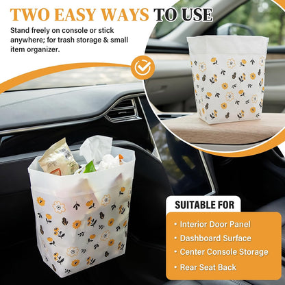 30 Pack Disposable Car Trash Bags Self-Adhesive Leak Resistant