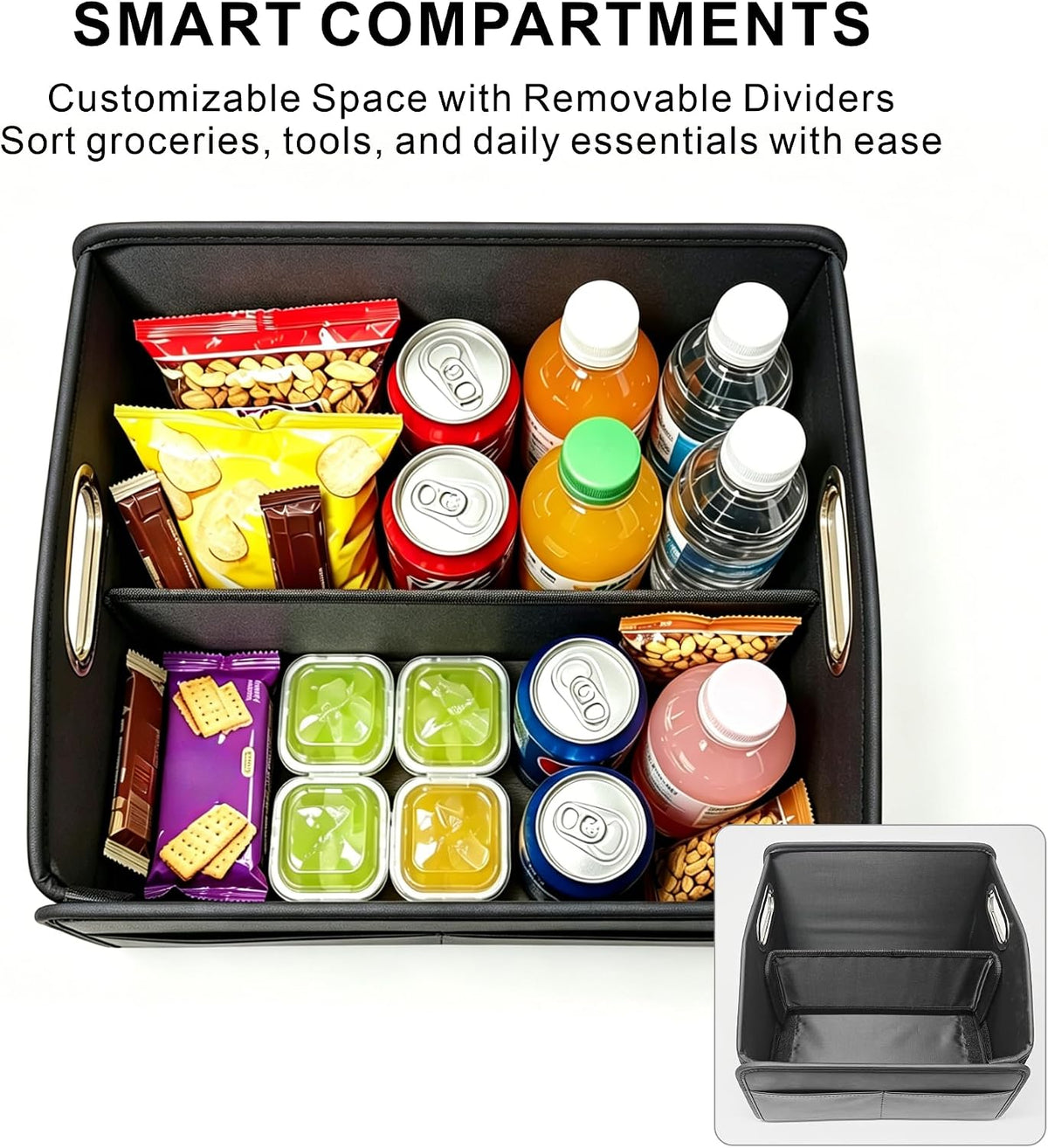 Leather Car Organizer Front Seat Organizer with Metal Handles