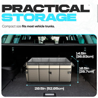 FORTEM Trunk Organizer - Foldable Car Organizer & Storage for SUVs & Trucks