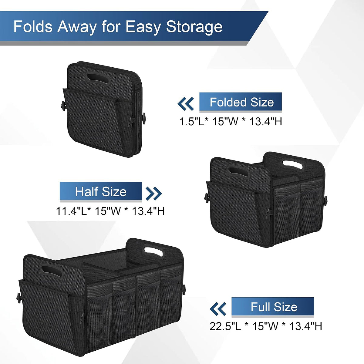 Femuar Large Collapsible Trunk Organizer - Car Organizer for Suv/Jeep,72L
