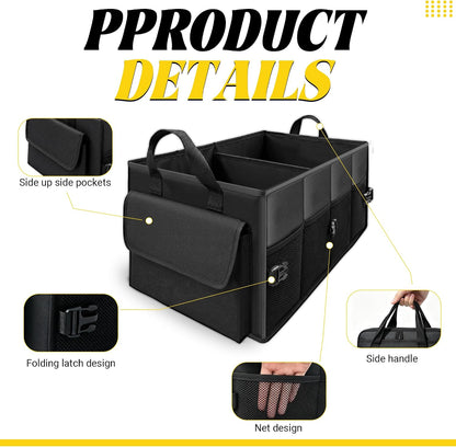 45L Trunk Organizer, Small Foldable Car Organizer for SUV, Jeep, Sedan