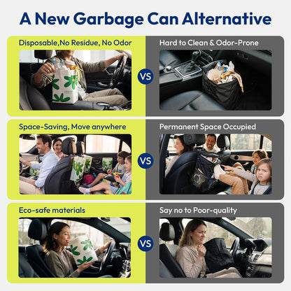 Disposable Car Garbage Bin Bags, Vomit Trash Bags made with Recycled HDPE for Boat, Plane, Travel, Camping, Bedroom, Study Room, Office and Car, 20 pcs