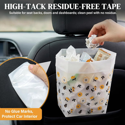 30 Pack Disposable Car Trash Bags Self-Adhesive Leak Resistant