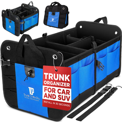 Car Trunk Organizer for SUV, Truck & Auto Cargo Storage, XL Black
