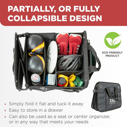 Car Trunk Organizer for SUV, Truck & Auto Cargo Storage, XL Black