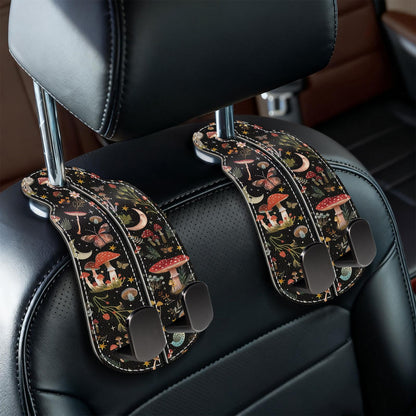 Blusabaca 2PCS Car Seat Headrest Hooks, Purses Bags Holder, Black