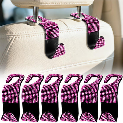 BFXM 6 Pack Car Seat Headrest Hooks,Car Accessories Black