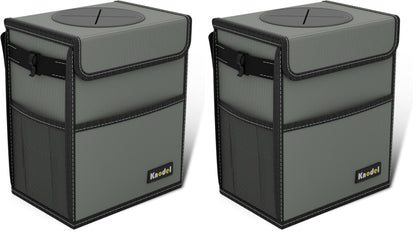 K KNODEL 2 Gallon Black Leak-Proof Waterproof Car Trash Can with Lid