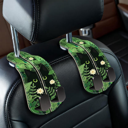 Blusabaca 2PCS Car Seat Headrest Hooks, Purses Bags Holder, Black