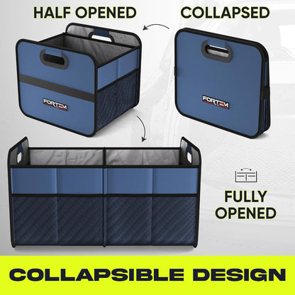 FORTEM Trunk Organizer - Car Organizer & Storage for SUVs, Trucks, Sedans