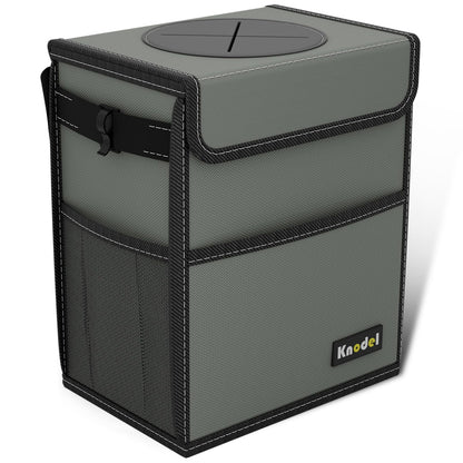 K KNODEL 2 Gallon Black Leak-Proof Waterproof Car Trash Can with Lid