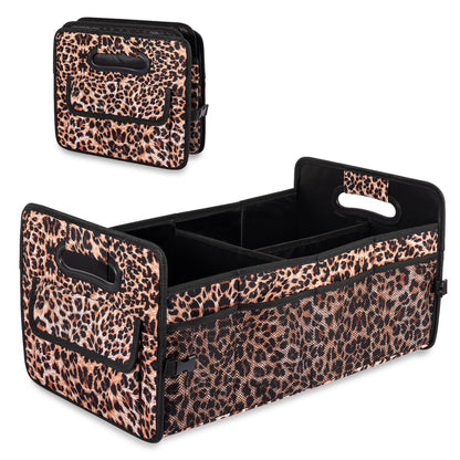 JiatuA Car Trunk Organizer, Car Organizers and Storage Collapsible Multi Compartment Container Box, Adjustable Car Accessories for SUV Sedan Truck, Standard Size, Black