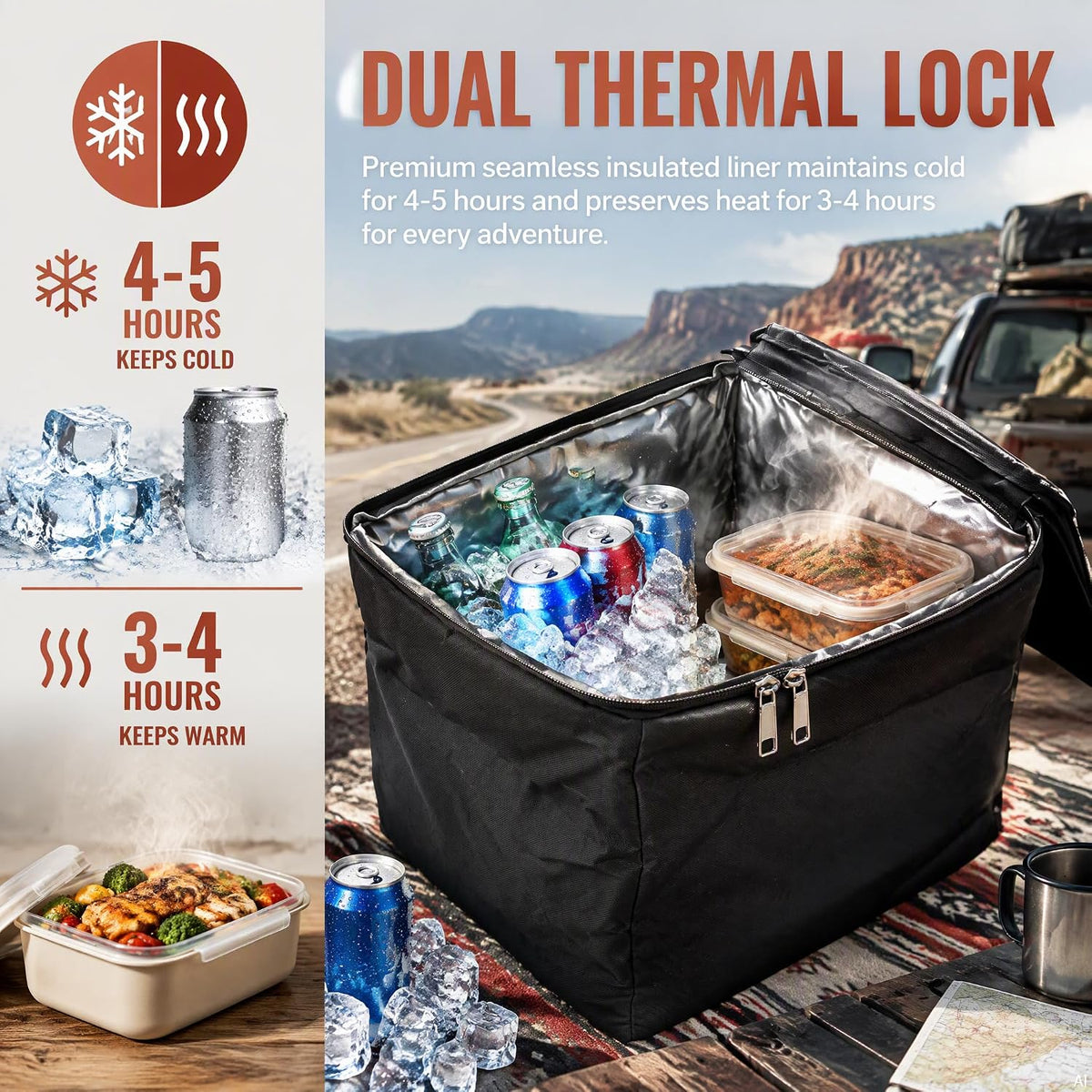 J&J Extra Large Collapsible Trunk Organizer For SUV And Cooler
