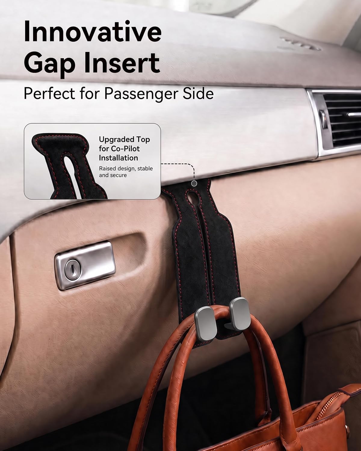 Purse Hook for Car, Headrest or Glove Box Use, Black 2 Pack
