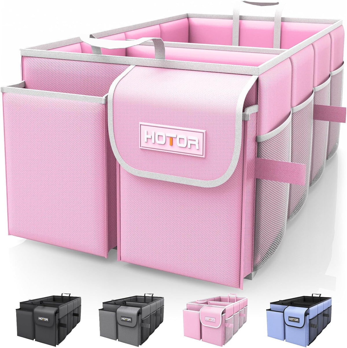 HOTOR Trunk Organizer - Foldable Car Organizer for SUVs & Sedans Storage