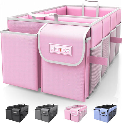 HOTOR Trunk Organizer - Foldable Car Organizer for SUVs & Sedans Storage