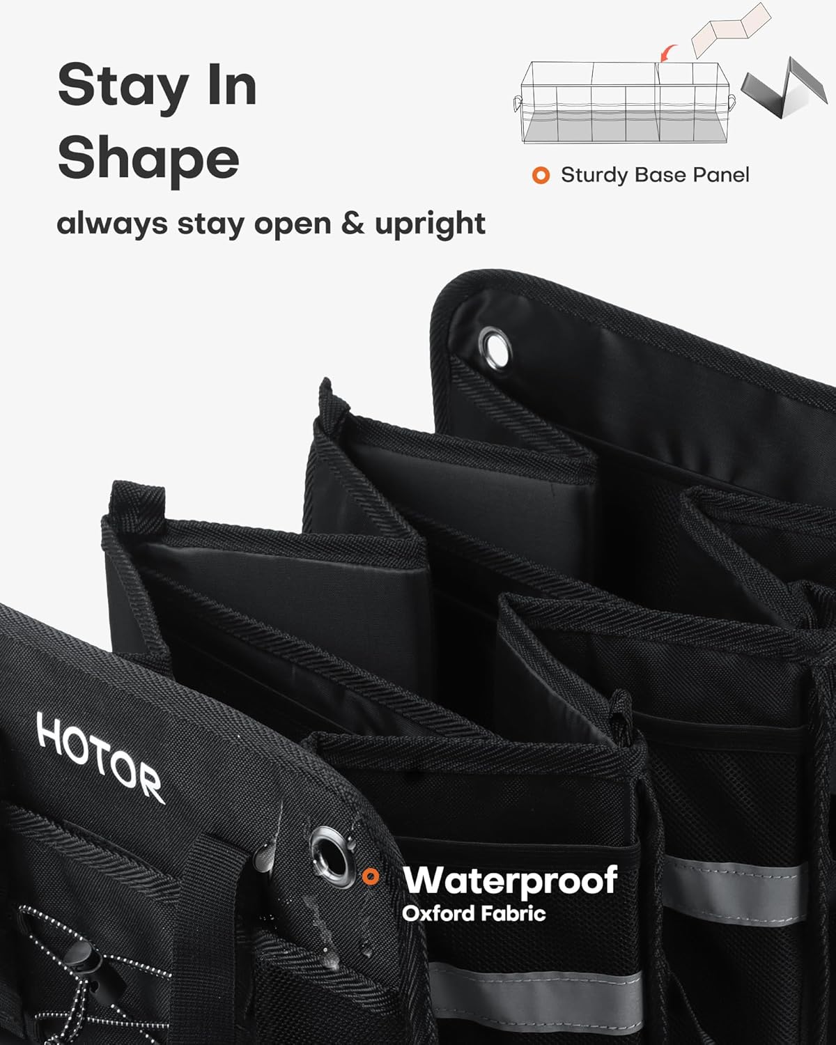HOTOR Trunk Organizer for SUV – Car Storage Box Collapsible Car Organizer