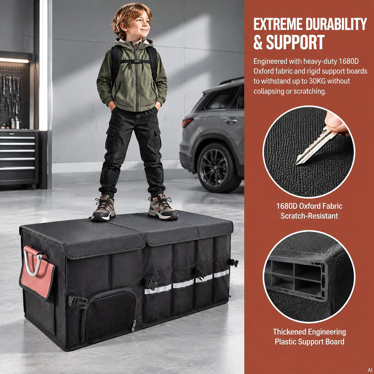 J&J Extra Large Collapsible Trunk Organizer For SUV And Cooler