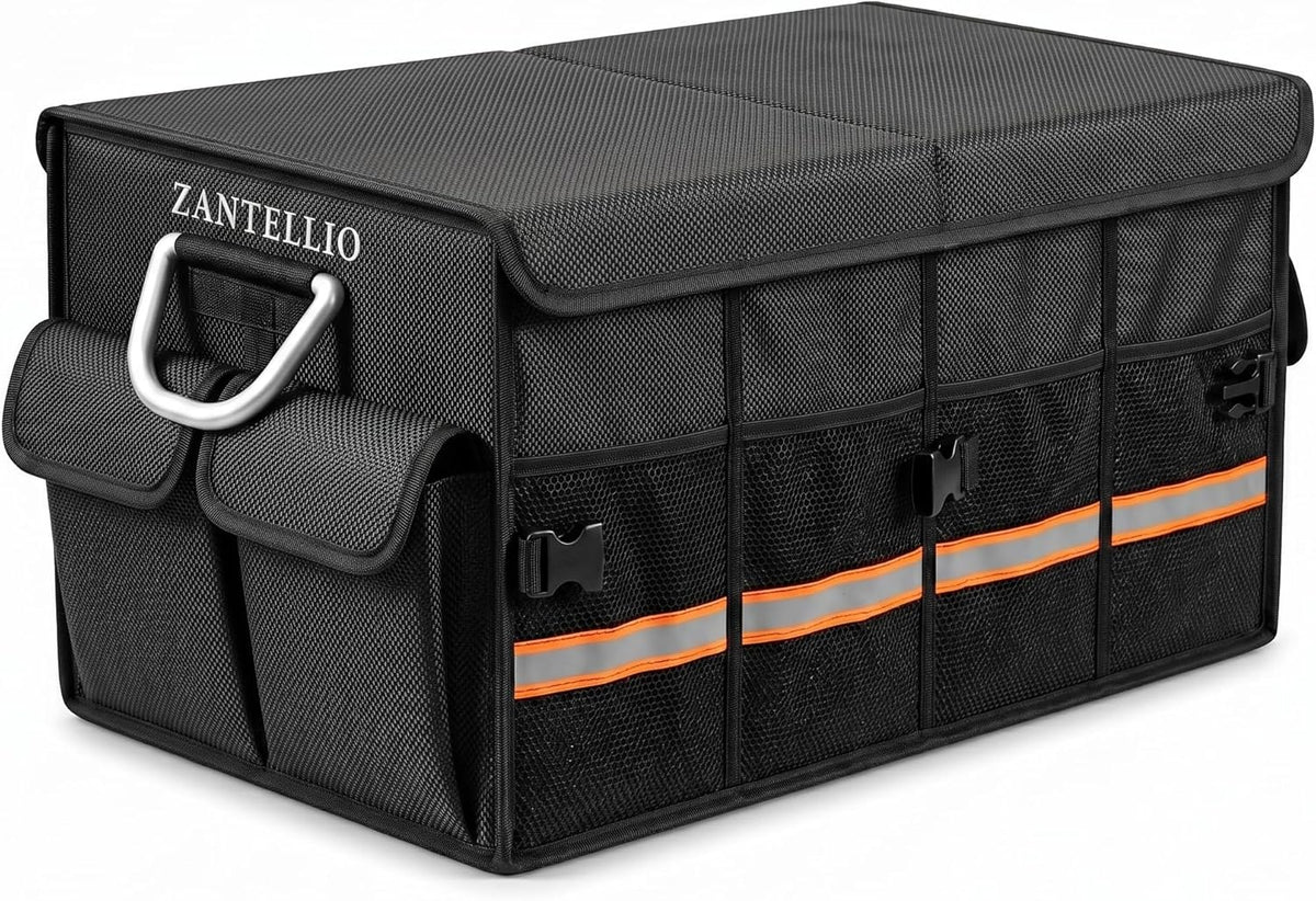 Heavy Duty Car Trunk Organizer with Lid, Collapsible SUV