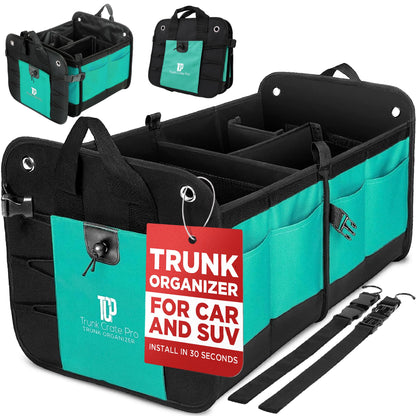 Car Trunk Organizer for SUV, Truck & Auto Cargo Storage, XL Black