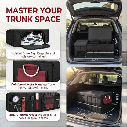 J&J Extra Large Collapsible Trunk Organizer For SUV And Cooler