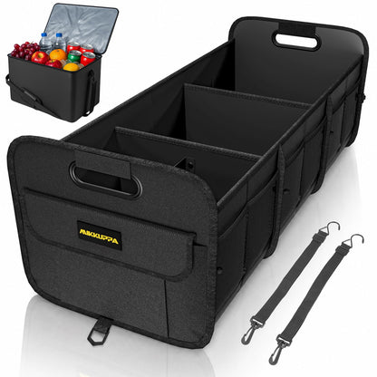 MIKKUPPA Car Trunk Organizer - 70L Foldable Car Storage for Grocery, Black