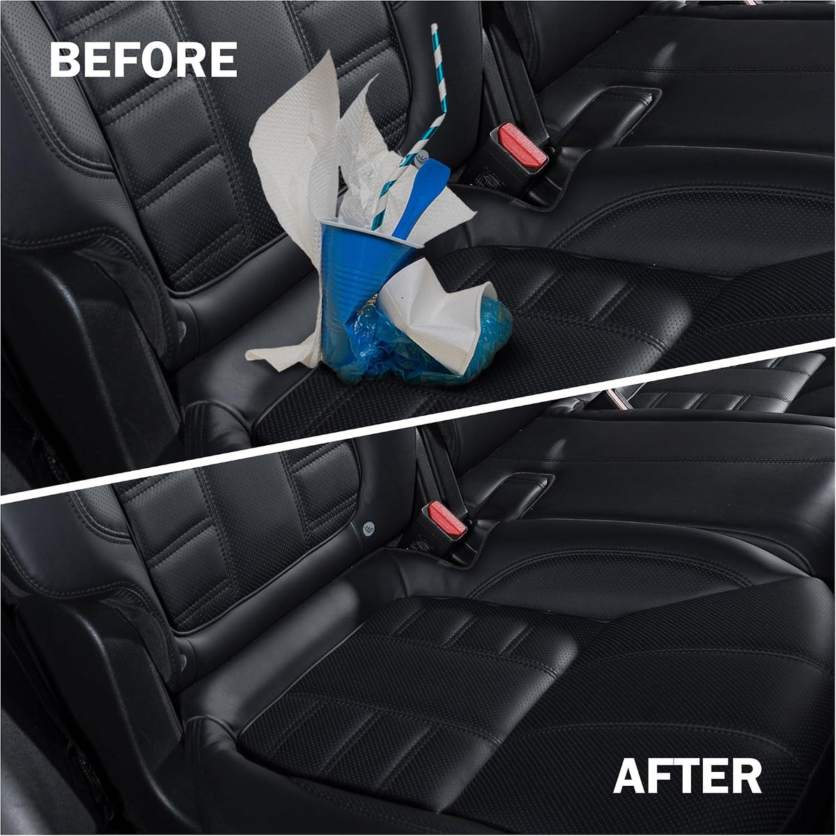 12x15 White Car Trash Bags, Leak-Proof, Headrest Handle, 2 Mil, 50 Pack