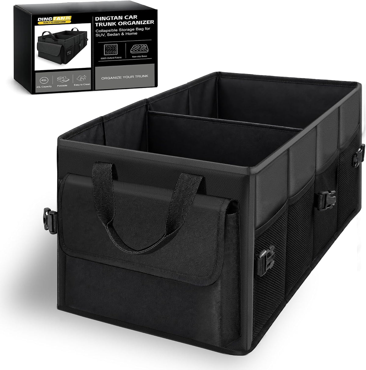 45L Trunk Organizer, Small Foldable Car Organizer for SUV, Jeep, Sedan