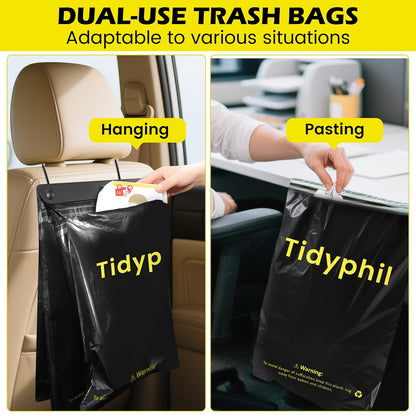 50 PCS Disposable Hanging Car Garbage Bags, Car Trash Can Substitute. Black