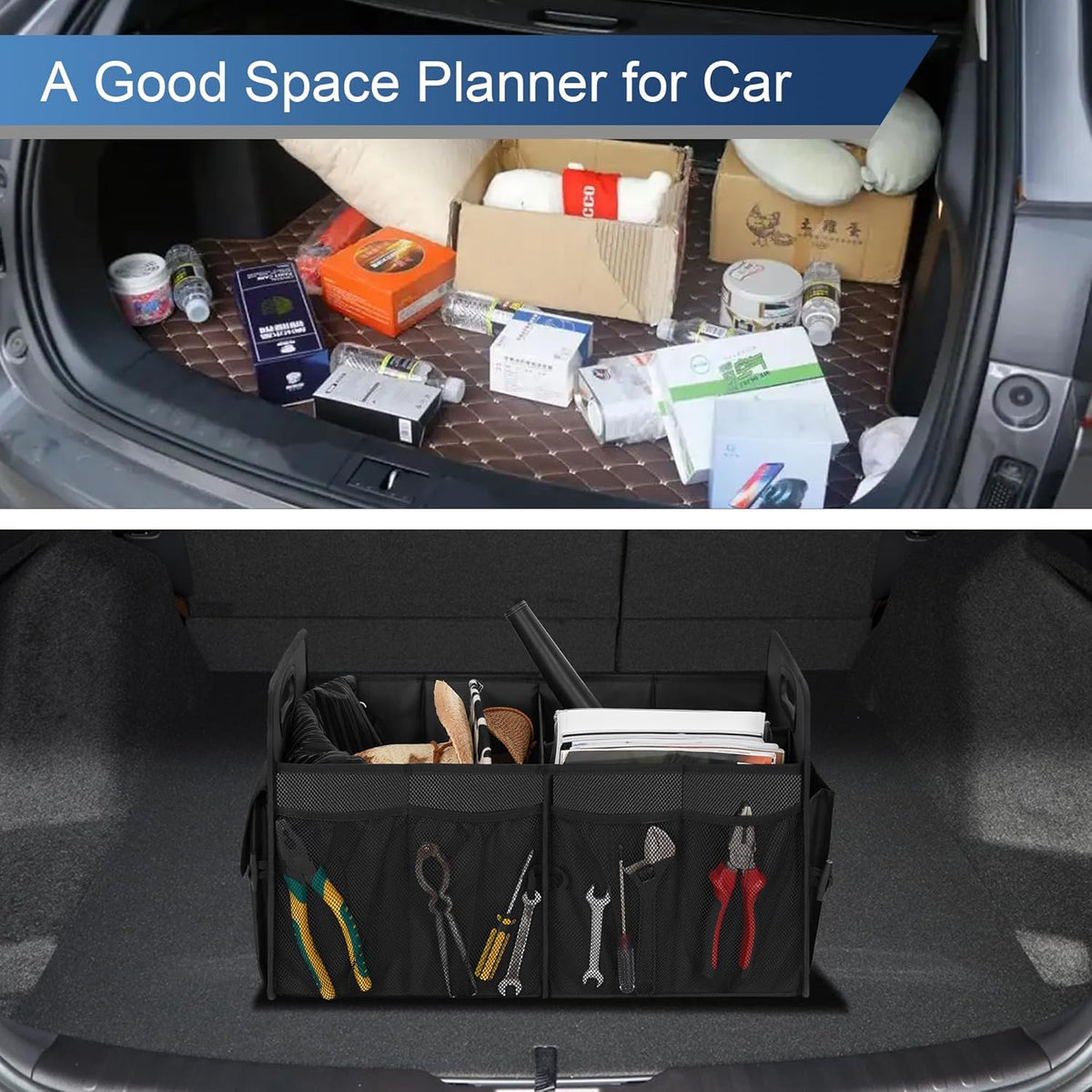 Femuar Large Collapsible Trunk Organizer - Car Organizer for Suv/Jeep,72L