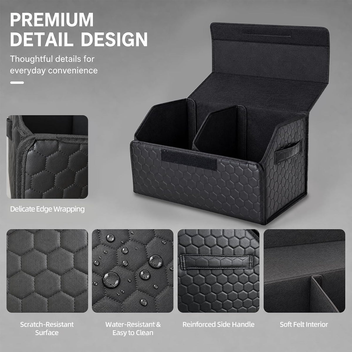 Trunk Organizer Car Trunk Organizer for SUV and Sedan, Black, 20 inches