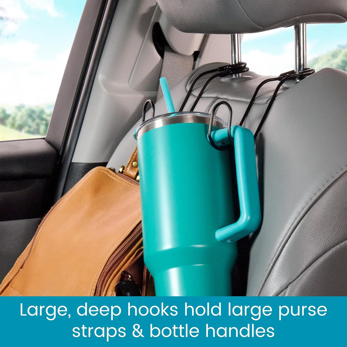 High Road Metal Car Hooks for Large Purse Straps and Heavy Bags