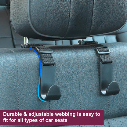 4-Pack Universal Car Headrest Hooks Anti-drop Seat Back Organizer for Bags