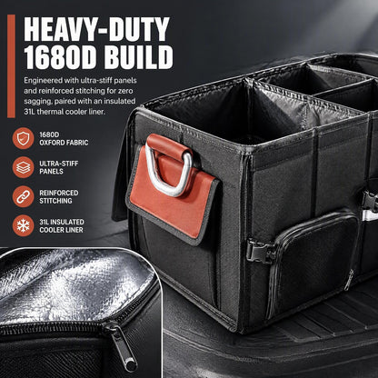 J&J Extra Large Collapsible Trunk Organizer For SUV And Cooler