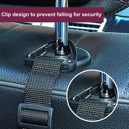 4-Pack Universal Car Headrest Hooks Anti-drop Seat Back Organizer for Bags